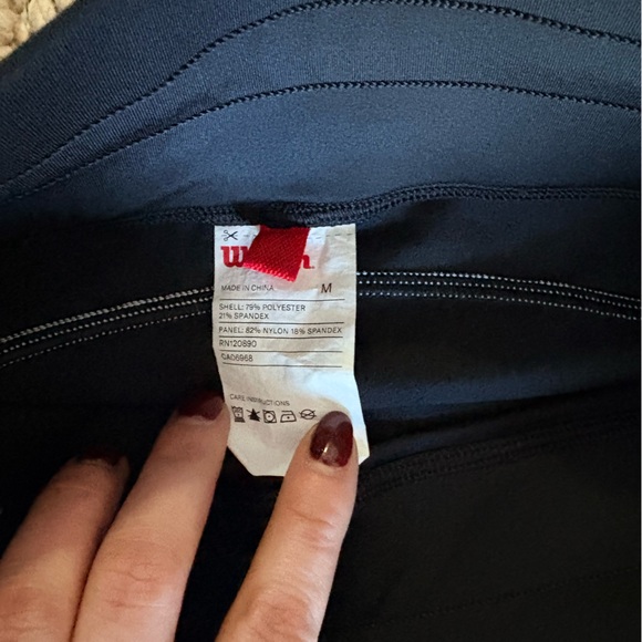 Wilson Women’s Black Performance Leggings Drawstring Size M Like New - Picture 4 of 4